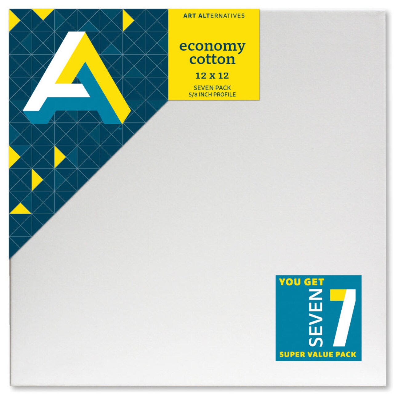 Art Alternatives Economy Canvas Super Value Pack of 7, 12" x 12"